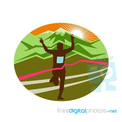 Marathon Finisher Oval Stock Image