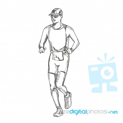 Marathon Running Doodle Art Stock Image