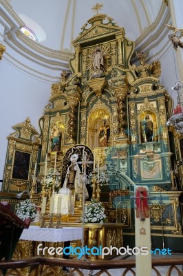 Marbella, Andalucia/spain - July 6 : Golden Altar In The Church Stock Photo