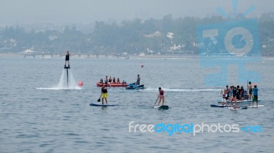 Marbella, Andalucia/spain - July 6 : People Enjoying Watersports… Stock Photo