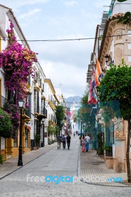 Marbella, Andalucia/spain - July 6 : Street Scene In Marbella Sp… Stock Photo