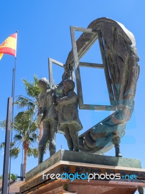Marbella, Andalucia/spain - May 4 : Boys And Window Sculpture By… Stock Photo