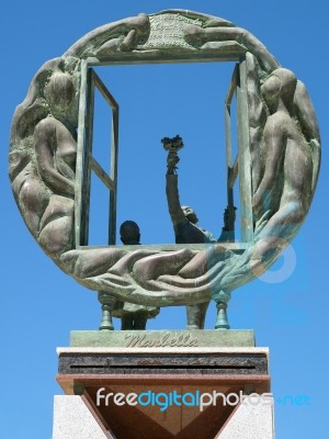 Marbella, Andalucia/spain - May 4 : Boys And Window Sculpture By… Stock Photo