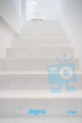 Marble Stairs Of Home Interior Perspective Stock Photo