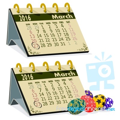 March 2016 Calendar Stock Image