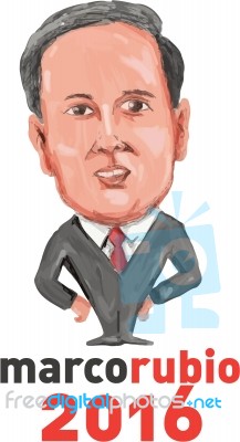 Marco Rubio 2016 President Caricature Stock Image