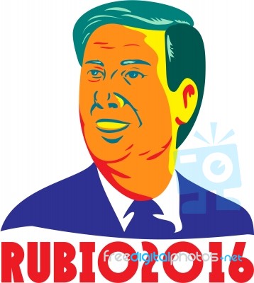 Marco Rubio President 2016 Republican Retro Stock Image