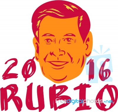 Marco Rubio President 2016 Retro Stock Image