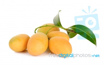 Marian Plum Thai Fruit Isolated On White Background Stock Photo