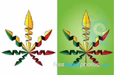 Marijuana Design Shape Leaf Symbol Illustration Stock Image