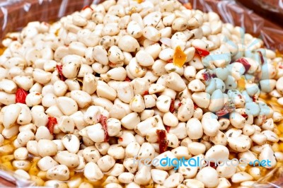 Marinated Garlic With Spices Stock Photo