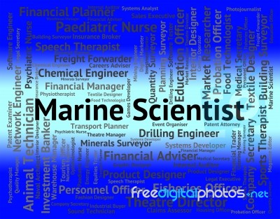 Marine Scientist Meaning Word Work And Seafaring Stock Image
