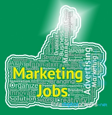 Marketing Jobs Thumb Represents Promotion Employment And Hiring Stock Image