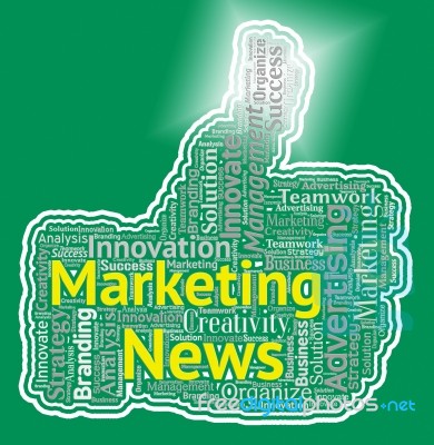 Marketing News Thumb Means Promotions And Advertising Stock Image