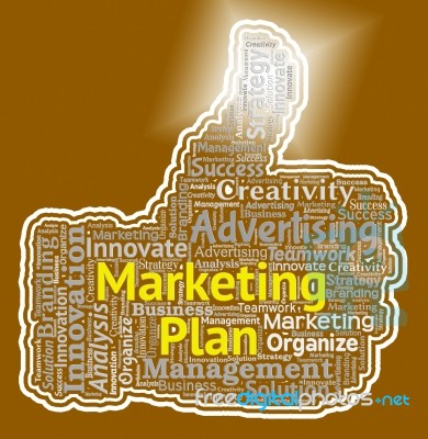 Marketing Plan Shows Emarketing Programme And Promotion Stock Image