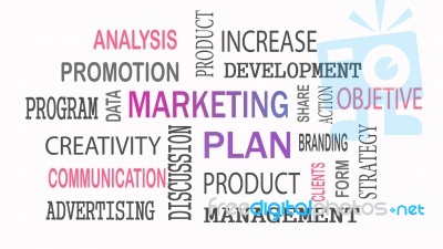 Marketing Plan Word Cloud Concept On White Background Stock Image