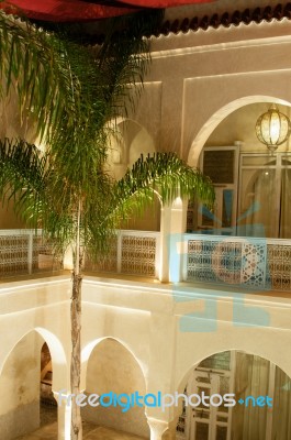 Marrakesh Hotel Hallways Stock Photo