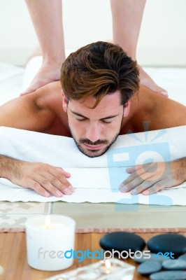 Masseur Doing Massage On Man Body In The Spa Salon Stock Photo