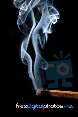 Match Stick With Smoke Stock Photo