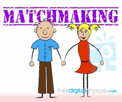 Matchmaking Couple Indicates Relationship Togetherness And Matchmake Stock Image