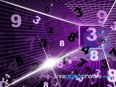 Mathematics Numbers Shows High Tec And Digits Stock Image