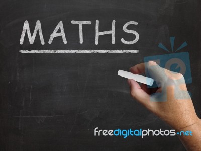 Maths Blackboard Means Arithmetic Numbers And Calculations Stock Image