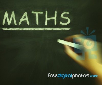 Maths Chalk Means Arithmetic Numbers And Calculations Stock Image