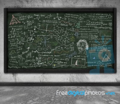Maths Formula On Chalkboard Stock Image
