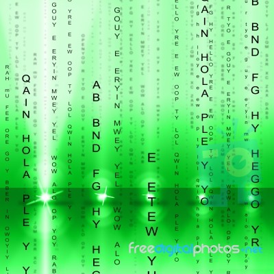Matrix Tech Means Coding Digital And Hi-tech Stock Image