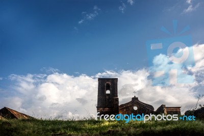 Matriz Church Ruins In The Historic City Of Alcantara Near Sao L… Stock Photo
