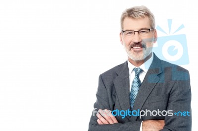 Mature Businessman Posing Confidently Stock Photo