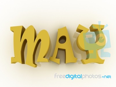 May Sign With Colour. 3d Paper Illustration Stock Image