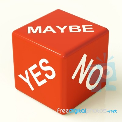Maybe Yes No Dice Stock Image