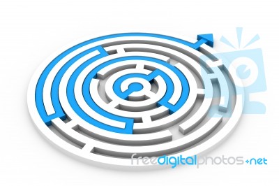 Maze Puzzle Solved Stock Image