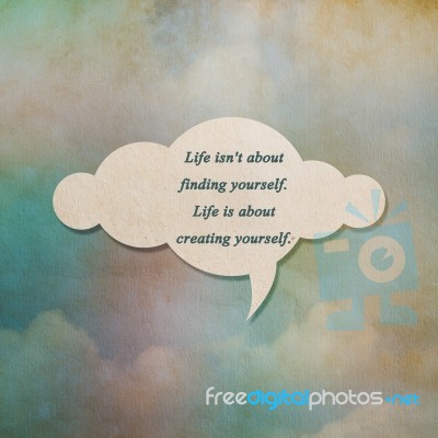 Meaningful Quote On Paper Cloud With Color On Old Paper Backgrou… Stock Photo