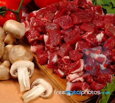 Meat Pieces Stock Photo