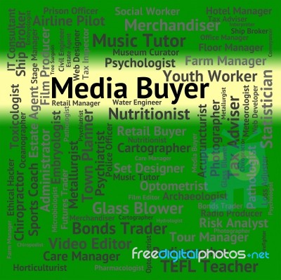 Media Buyer Shows Career Hiring And Tvs Stock Image