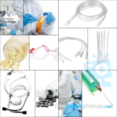 Medical Collage Stock Photo