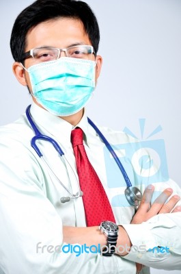 Medical Doctor Folded Arms Stock Photo