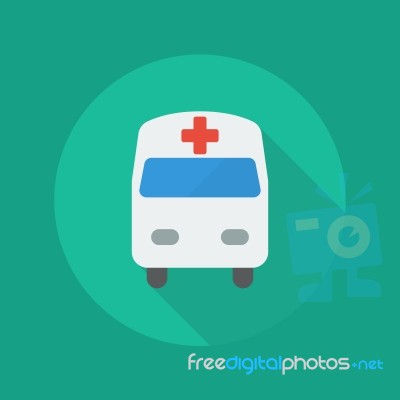 Medical Flat Icon. Ambulance Stock Image