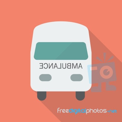 Medical Flat Icon. Ambulance Stock Image