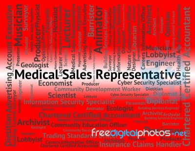 Medical Sales Representative Shows Employment Employee And Work Stock Image