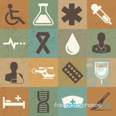 Medical Sticker Icons Set, . Illustration Stock Image