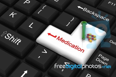 Medication Enter Key Stock Image