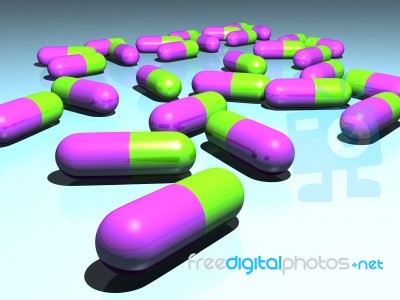 Medicine Capsule Computer Generated Image Stock Image