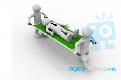 Medics Carrying Patient. Man First Aid Stock Image