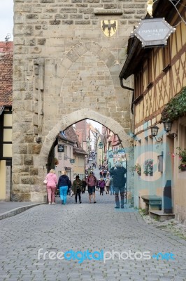 Medieval City Of Rothenburg Stock Photo