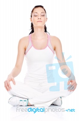 Meditation After Exercise Stock Photo