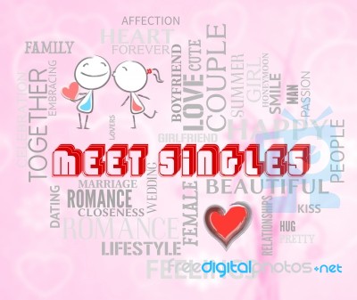 Meet Singles Indicates Search For Affection And Love Stock Image