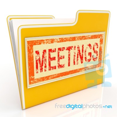 Meetings File Means Agm Document And Paperwork Stock Image